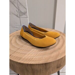 Rothy's Round Toe Mustard Knit Flats‎ Women's Shoes Size 6 Comfortable